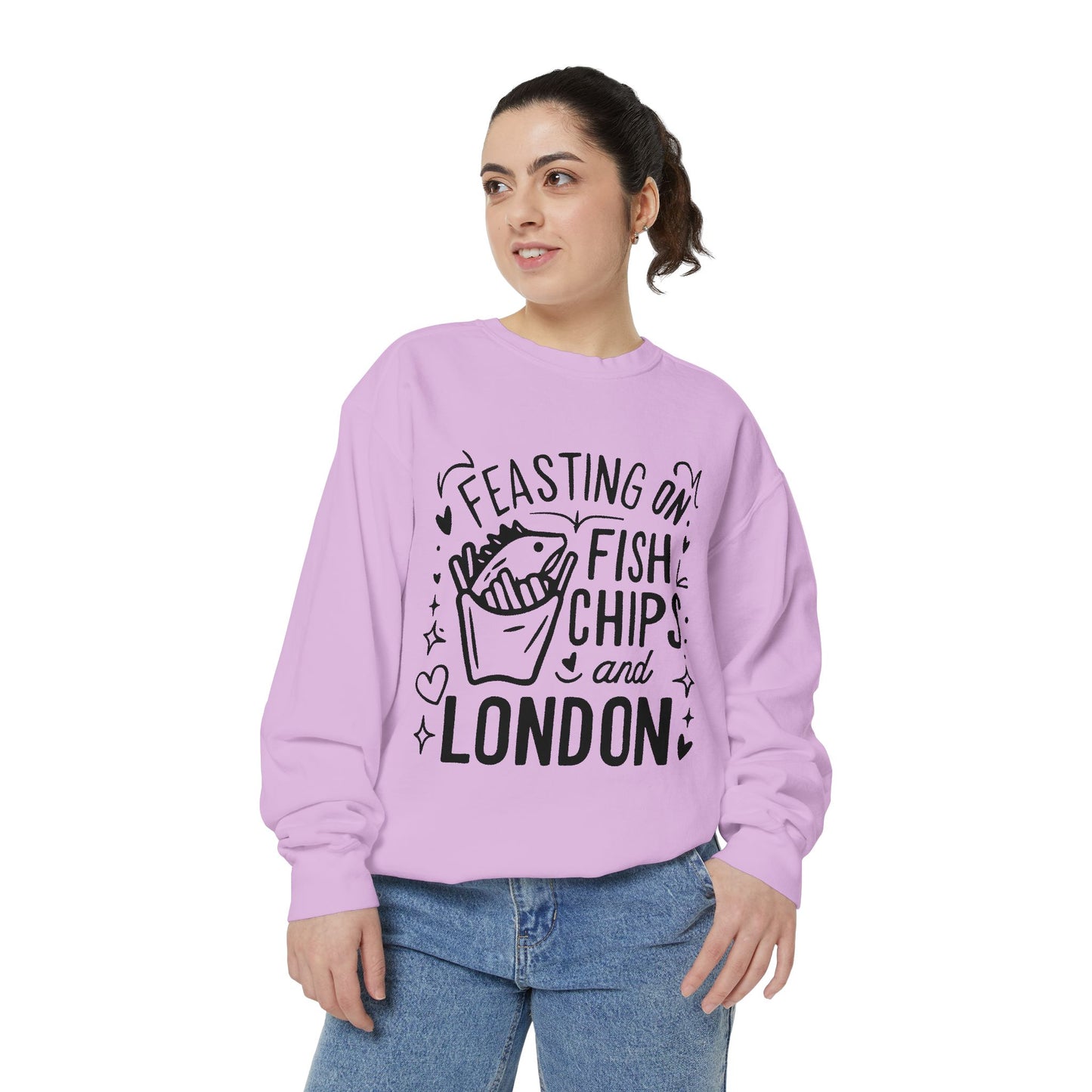 Unisex Garment-Dyed Sweatshirt - Fish Chips and London