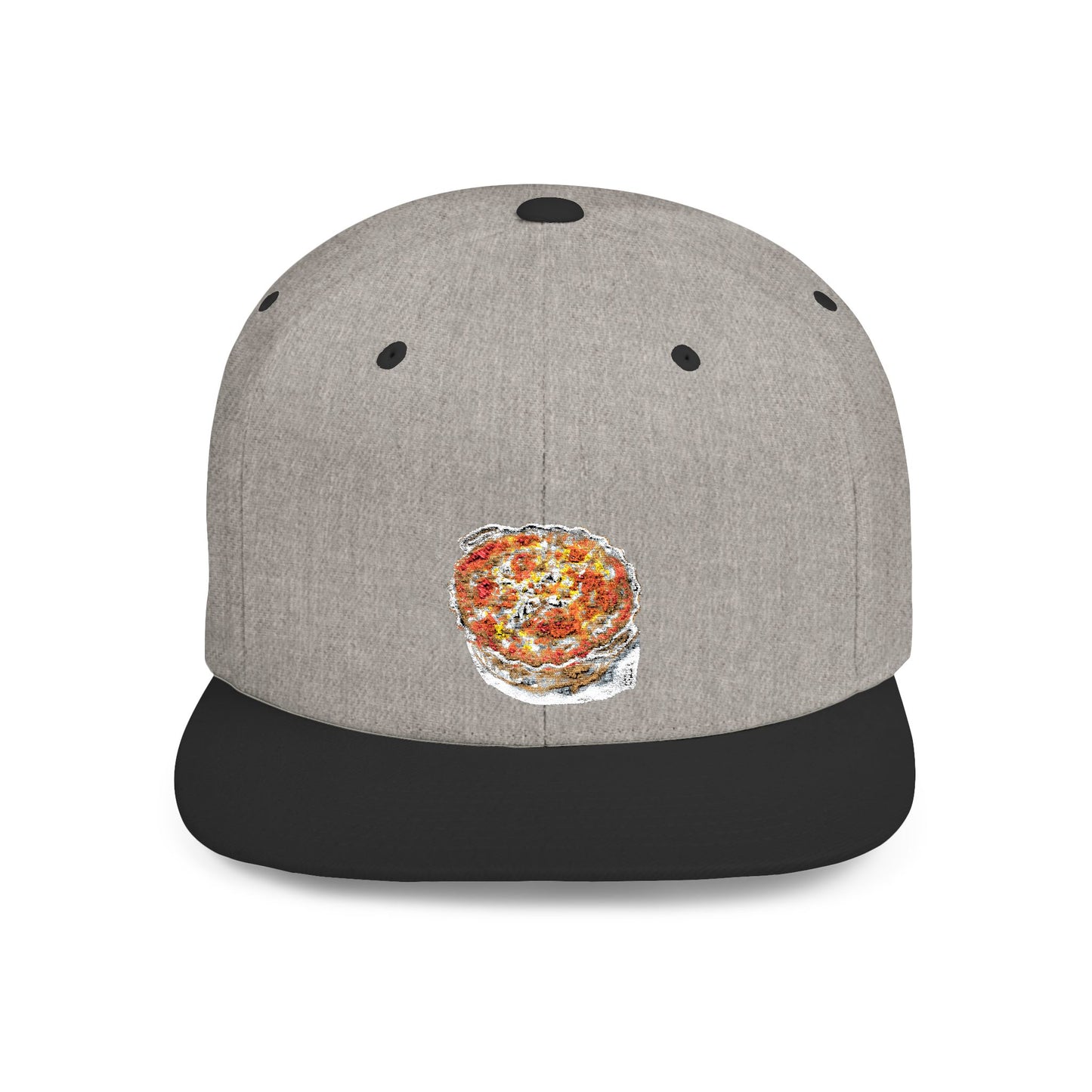 Colorful Foodie Flat Bill Snapback Hat | Trendy Streetwear Cap, Unisex Gift, Casual Style, Festival Wear, Unique Summer Accessory