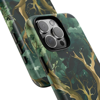 Forest Green Phone Case, Nature-Inspired Tough Cases, Eco-Friendly Gift, Outdoor Lover Accessory, Unique Phone Cover