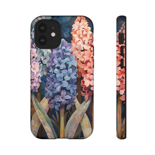Vibrant Floral Phone Case, Tough Cases with Colorful Hyacinths, Spring Decor, Unique Gift, Trendy Floral Accessory