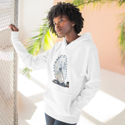 Three-Panel Fleece Hoodie - London Eye - Iconic Ferris Wheel
