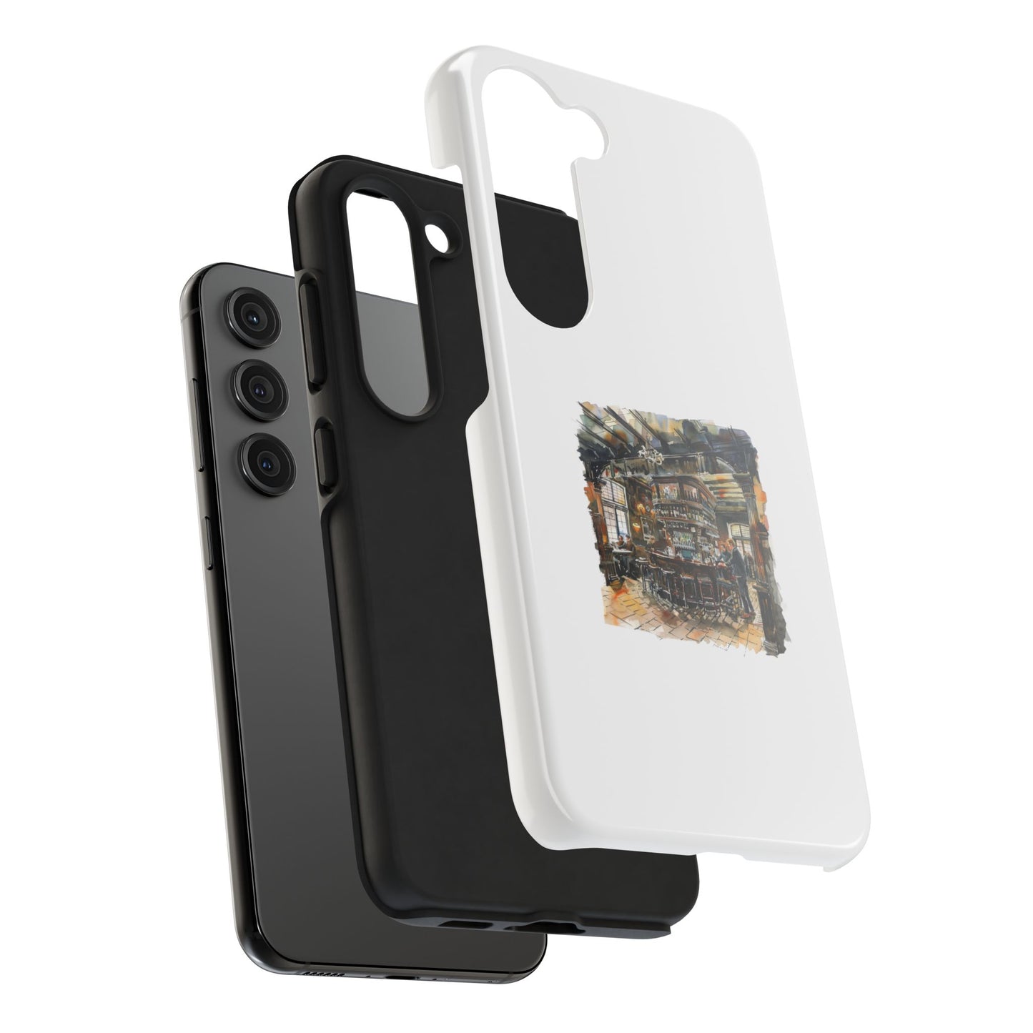 Artistic Tough Phone Cases with Cozy Pub Scene
