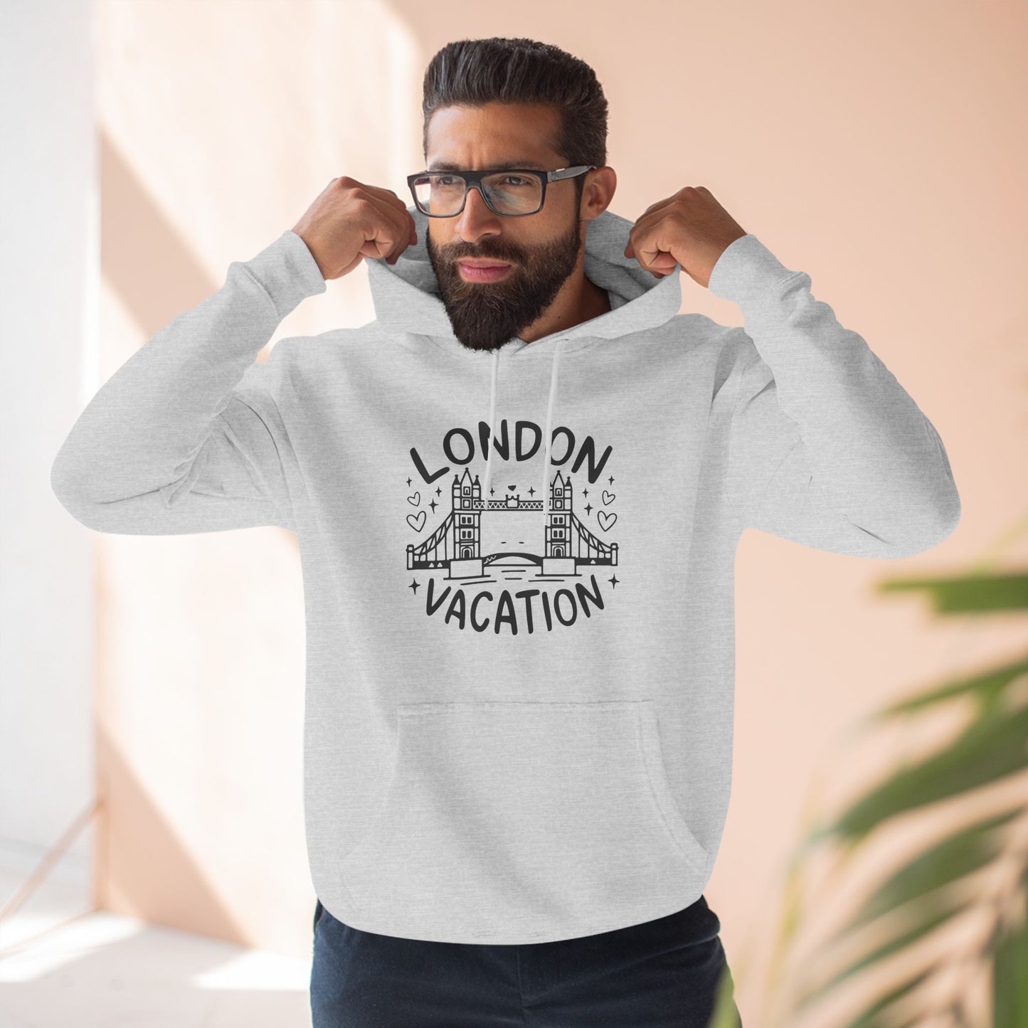 London's Vacation Trendy Three-Panel Fleece Hoodie