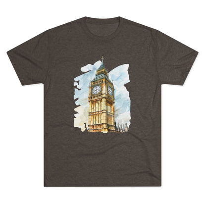 Iconic Big Ben Clock Tower Soft  Unisex Tri-Blend Crew Tee