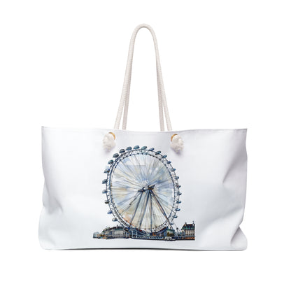 London Eye Weekender Bag | Travel Tote, Beach Bag, Overnight Bag, Vacation Carryall, Stylish Picnic Tote