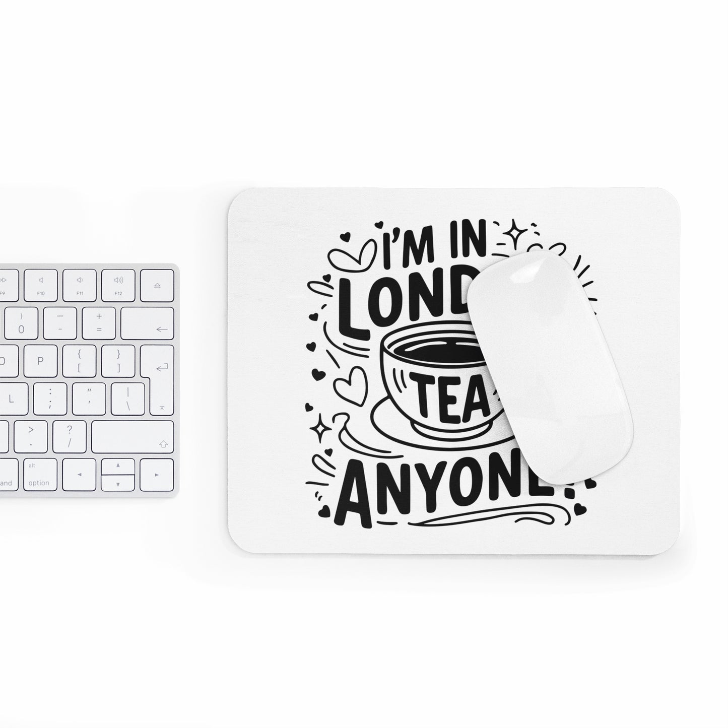 London Tea Mouse Pad, Cute Desk Accessory, Office Gift, Tea Lover Gift, Home Office Decor, Fun Workstation Item