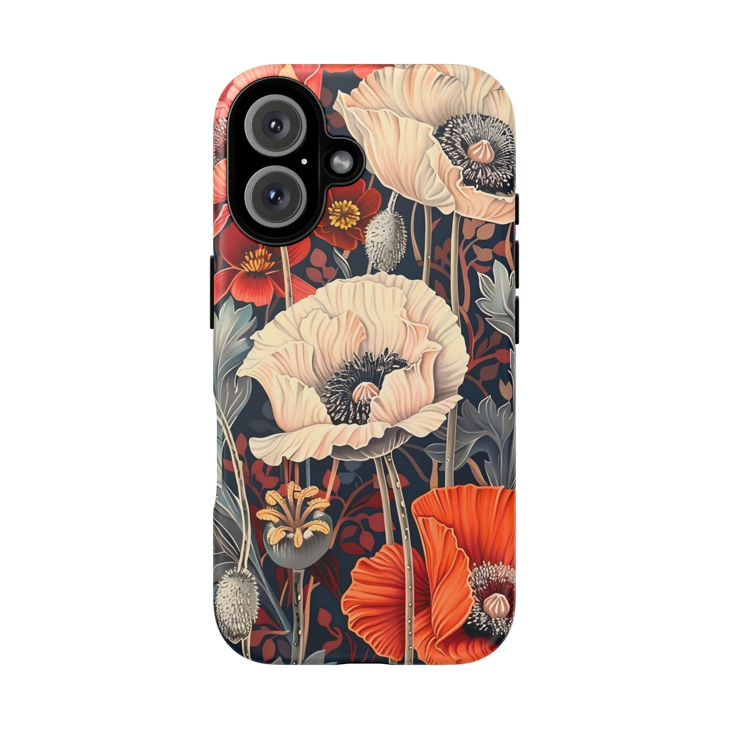 Floral iPhone Case, Tough Phone Cover, Artistic Protection, Flower Design, Unique Gift for Her, Phone Accessory, Trendy Tech