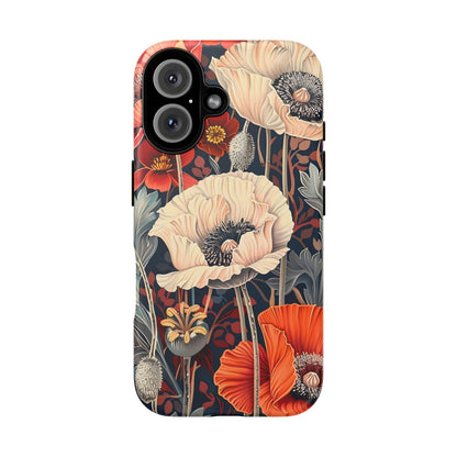 Floral iPhone Case, Tough Phone Cover, Artistic Protection, Flower Design, Unique Gift for Her, Phone Accessory, Trendy Tech