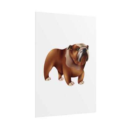 Bulldog Rolled Poster Art | Dog Lover’s Wall Decor | Unique Gift for Pet Owners | Living Room or Office Decor