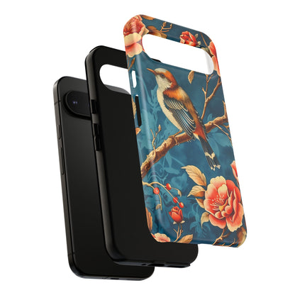 Bird & Floral Phone Case, Tough Cases for Nature Lovers, Gift for Her, Customizable Design, Vibrant Tech Accessories
