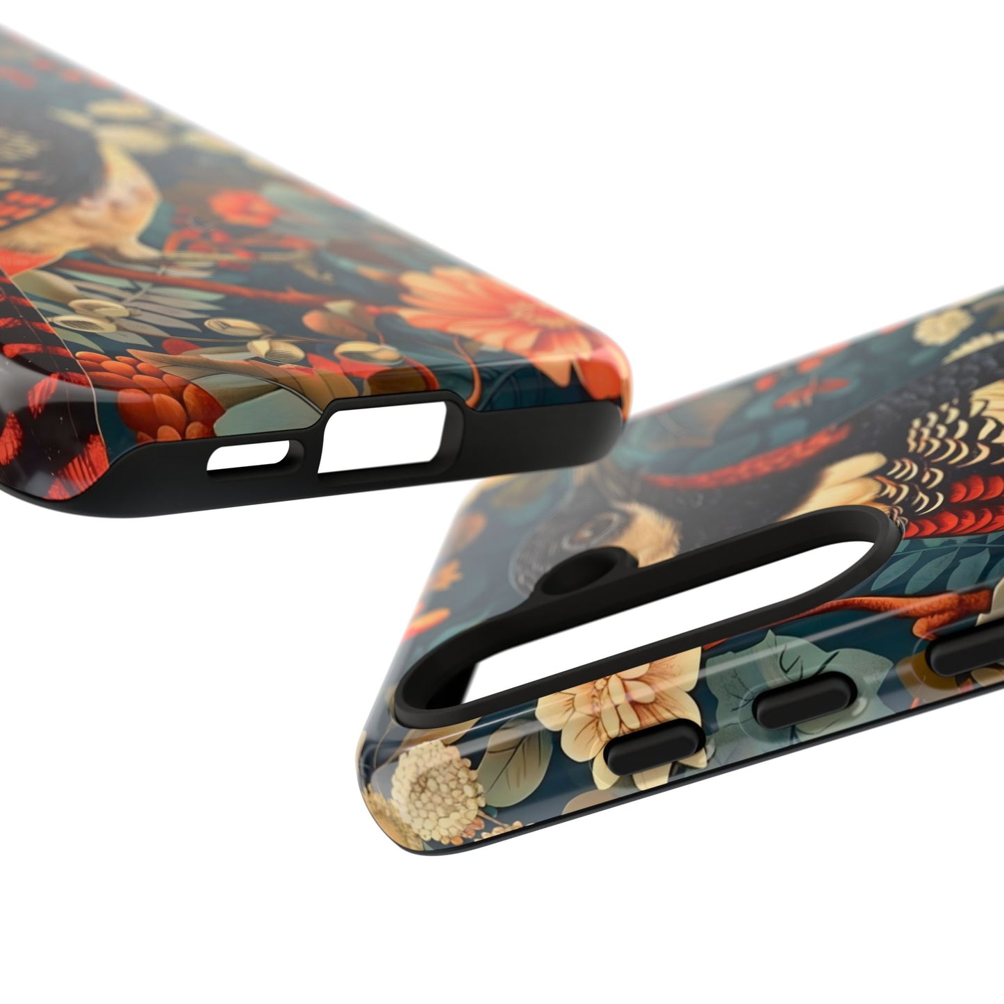 Nature-Inspired Phone Case with Floral Art, Tough Phone Cover, Protective Case, Gift for Nature Lovers, Unique Phone Accessory
