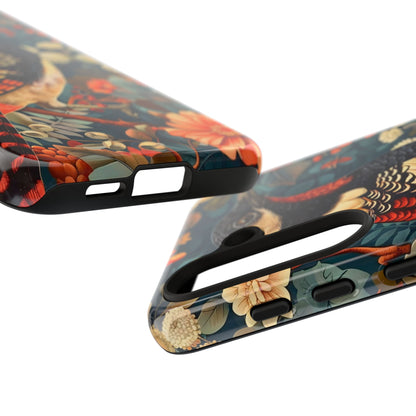 Nature-Inspired Phone Case with Floral Art, Tough Phone Cover, Protective Case, Gift for Nature Lovers, Unique Phone Accessory