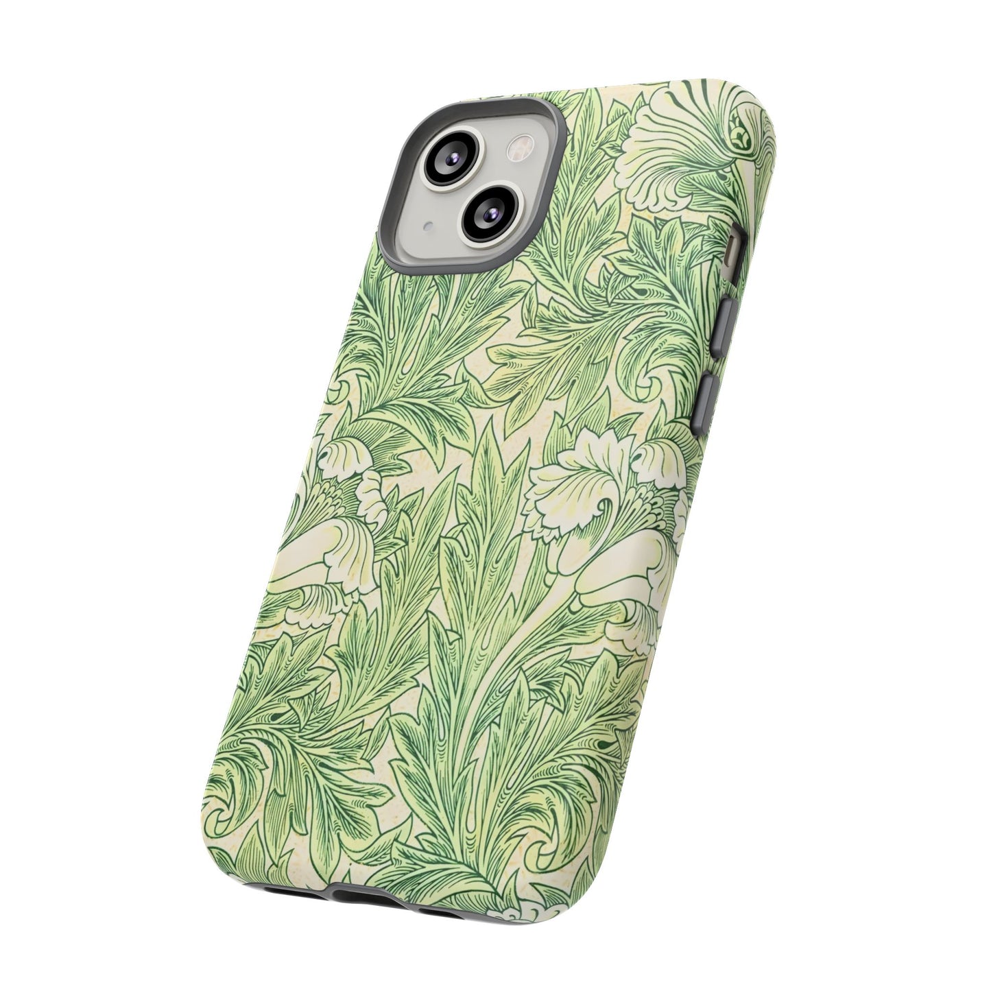 Green Floral Phone Case, Botanical iPhone Cover, Tough Phone Shell, Nature-inspired Gift, Eco-friendly Tech Accessory