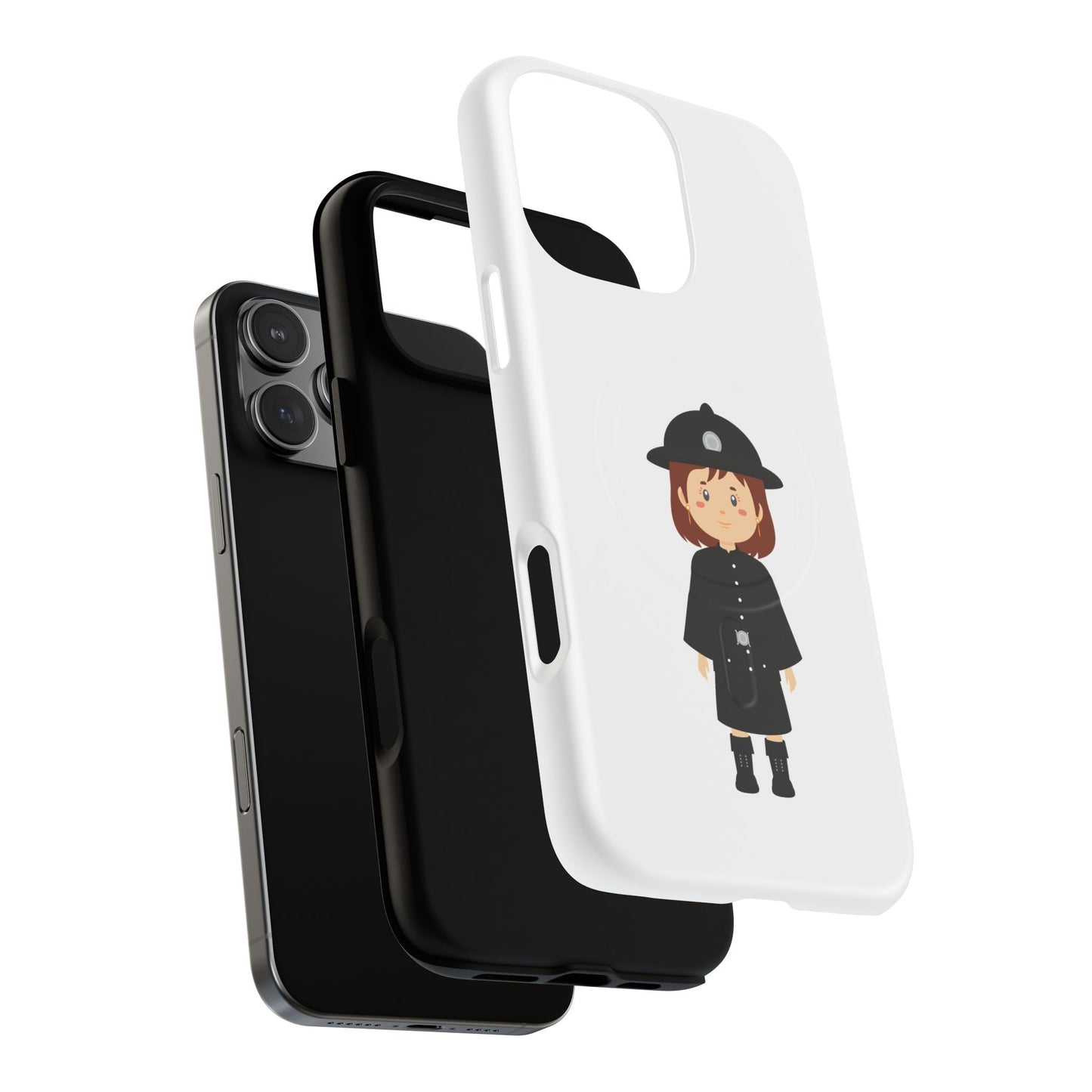 Cute Police Officer Phone Case, Tough Magnetic Case for Kids, Unique Gift for Law Enforcement Fans, Durable Mobile Cover