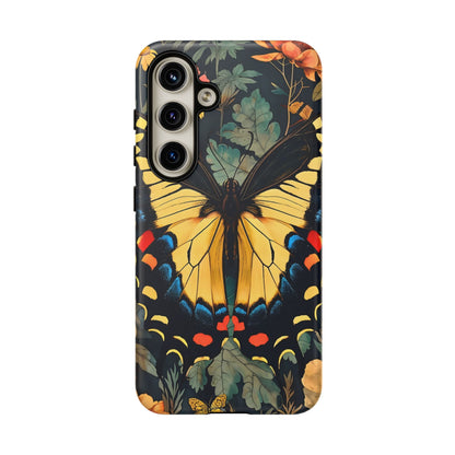 Butterfly Floral Phone Case, Art-inspire Tough Case, Gift for Nature Lovers, Butterfly Pattern Cover, Eco-Friendly Mobile Accessory
