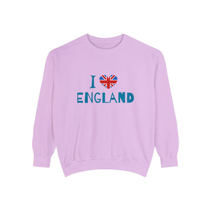 Unisex Garment-Dyed Sweatshirt Relaxed - I Love England