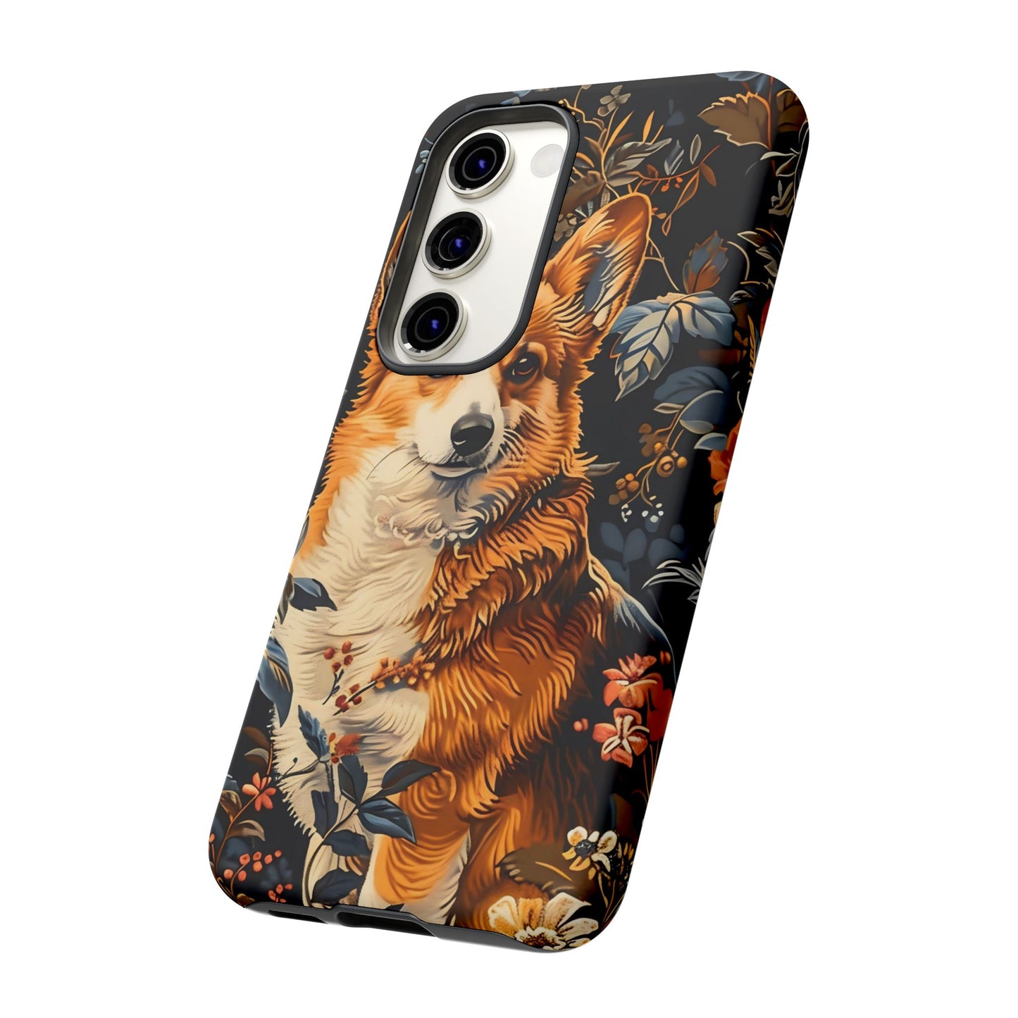 Corgi Floral Phone Case - Tough Cases for Dog Lovers, Cute Pet Accessories, Gift for Dog Owners, Floral Design, Personalized Tech Cover