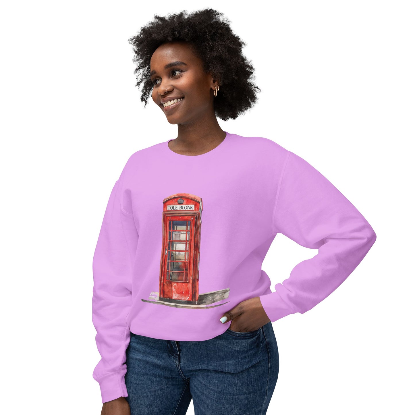 Unisex Lightweight Crewneck Sweatshirt - British Public Telephone
