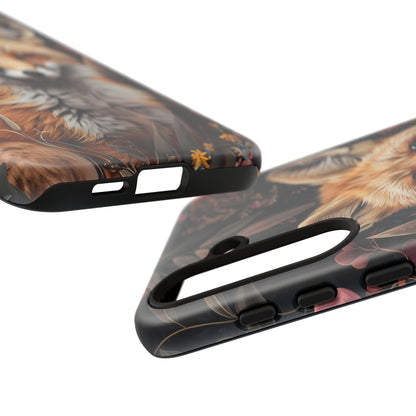 Fox Floral Phone Case, Tough Cases for Animal Lovers, Nature Themed Gift, Cute Phone Cover, Wild Fox Protector