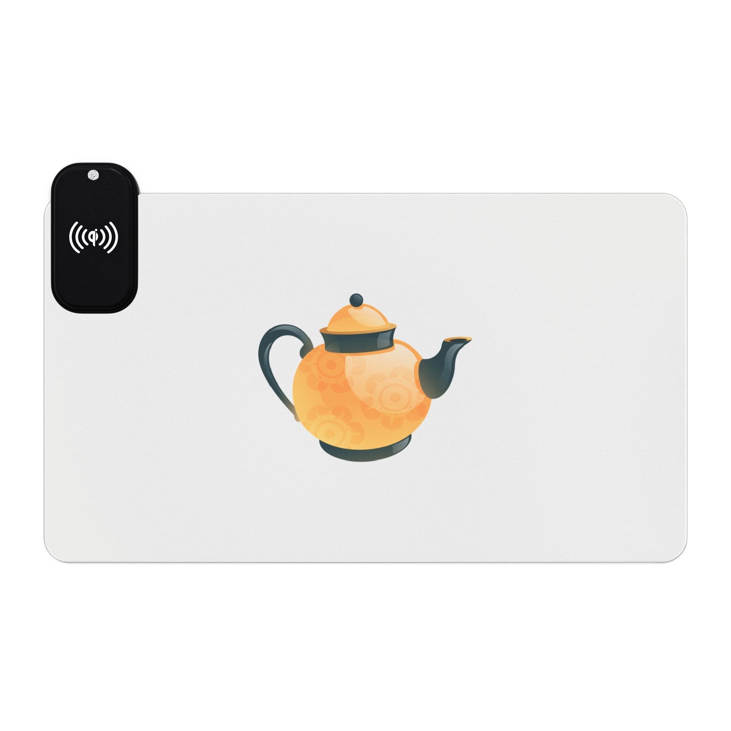 Gold Teapot - LED Gaming Mouse Pad with Wireless Charging – Perfect for Gamers, Desk Accessories, & Tech Lovers