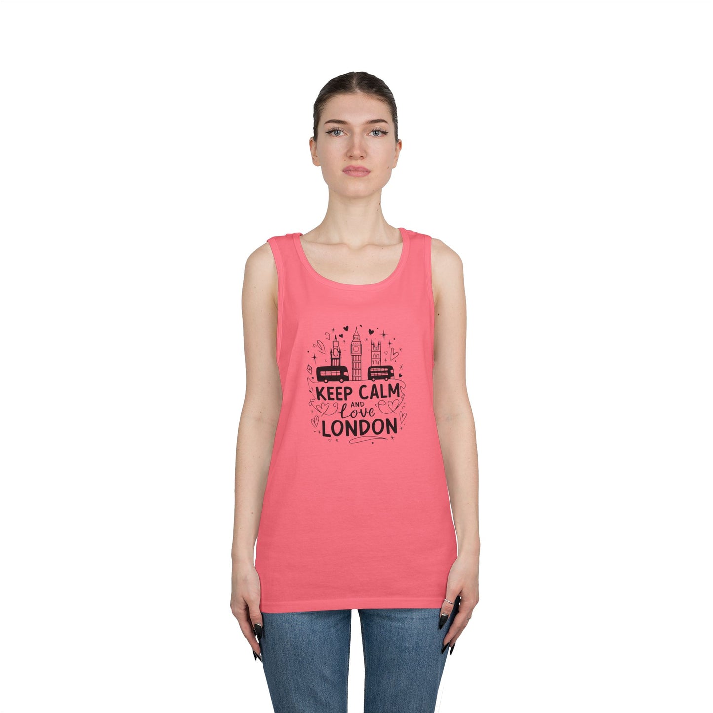 Unisex Heavy Cotton Tank Top - Keep calm and love London