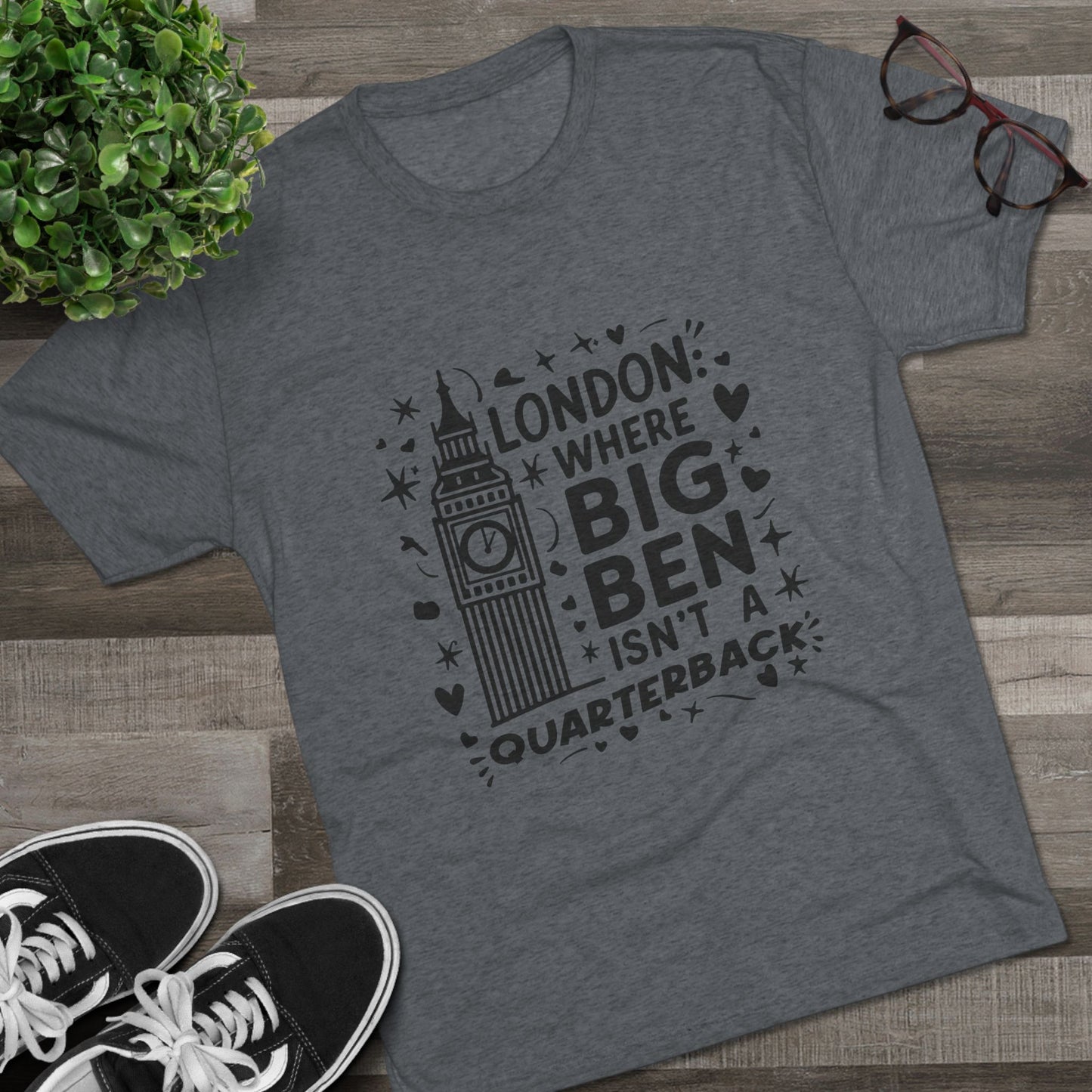London Big Ben Relaxed Unisex Tri-Blend Crew Tee