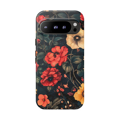 Floral Phone Case, Tough Cases, Flower Motif, Protective Cover, Gift for Her, Floral Design, Spring Accessory