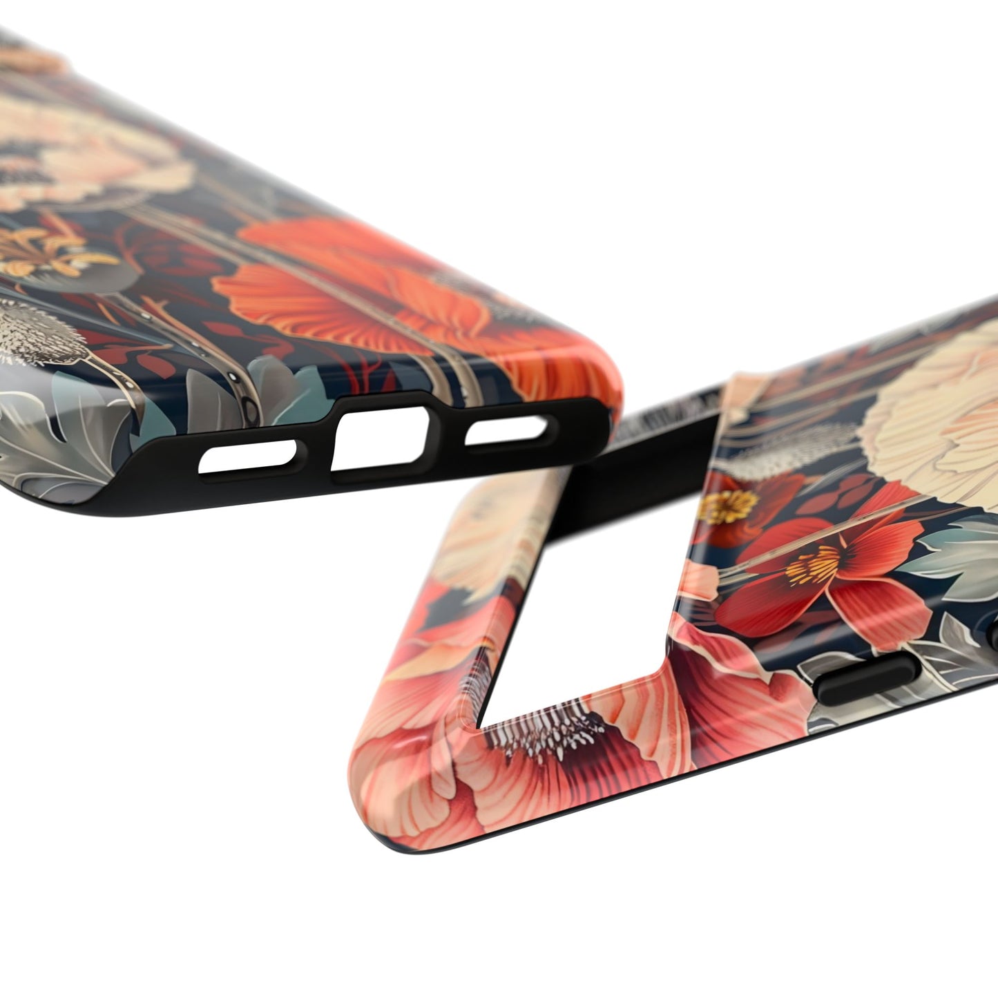 Floral iPhone Case, Tough Phone Cover, Artistic Protection, Flower Design, Unique Gift for Her, Phone Accessory, Trendy Tech