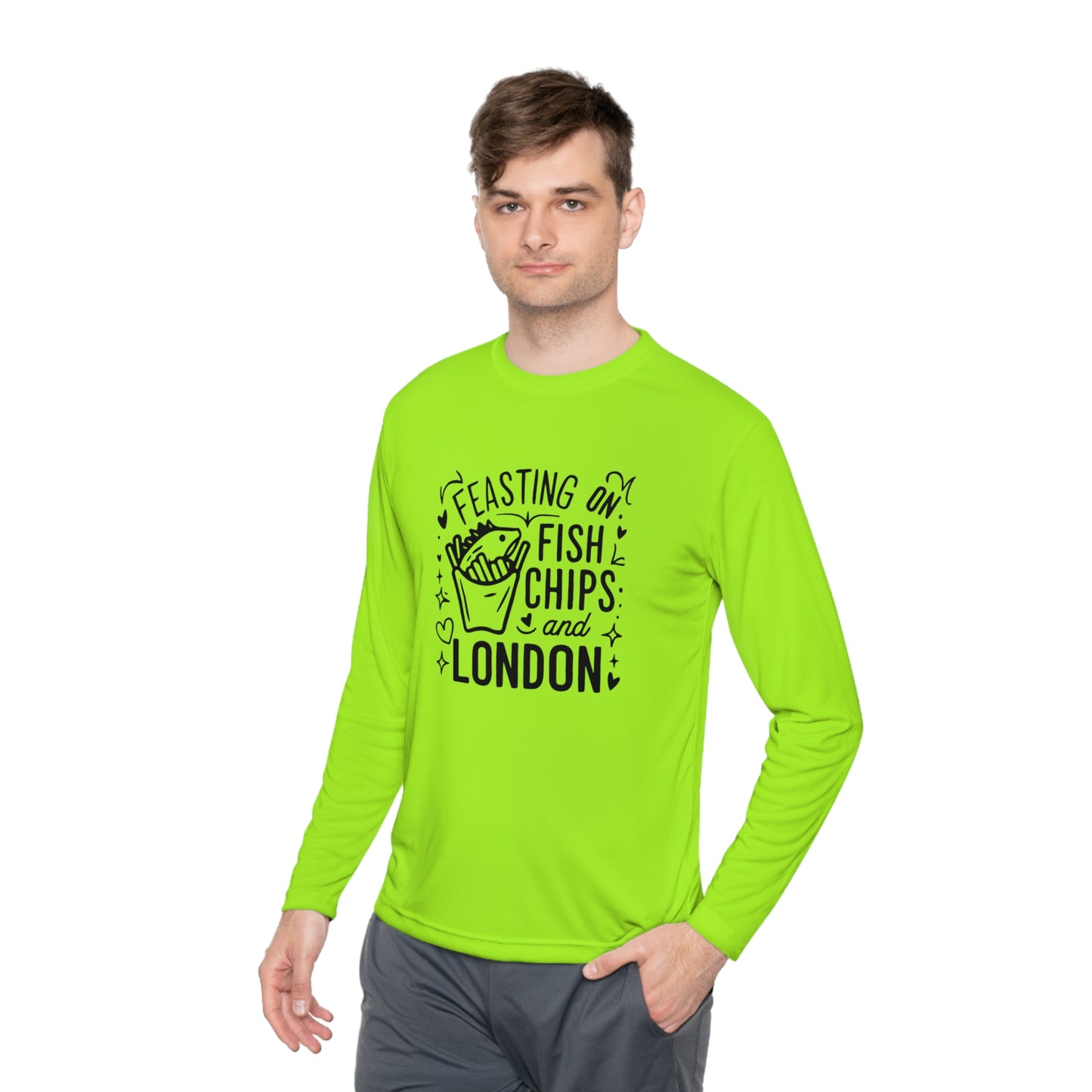 Unisex Lightweight Long Sleeve Tee - Fish Chips and London