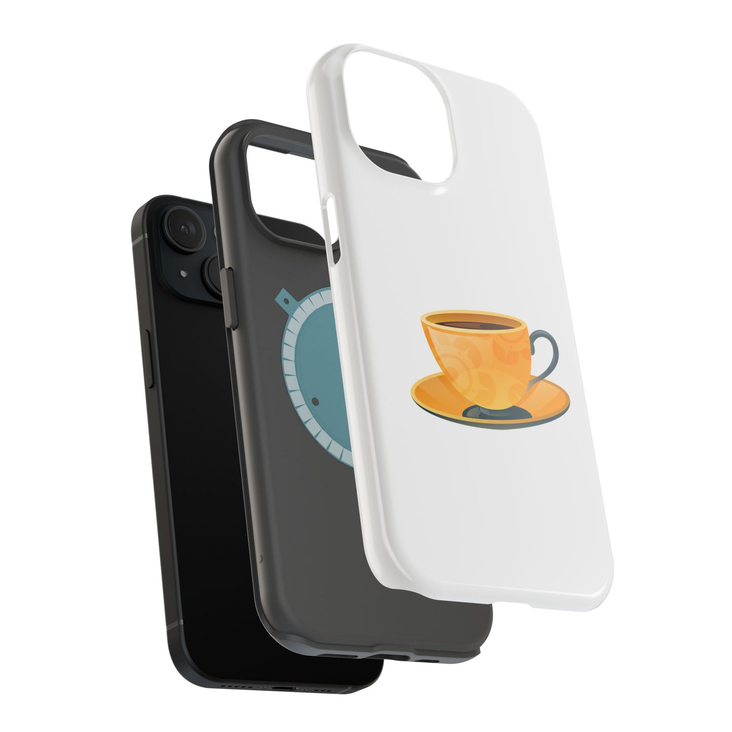 Stylish Magnetic Phone Case with Coffee Cup Design, Phone Accessory, Gift for Coffee Lovers, Functional Decor, Unique Magnet Case