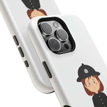 Cute Police Officer Magnetic Tough Case for iPhone, Gift for Police Lovers, Kid's Phone Case, Durable Protector, Fun Design