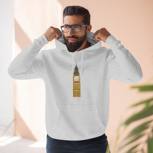 Three-Panel Fleece Hoodie - The Pulse of London Big Ben Tower