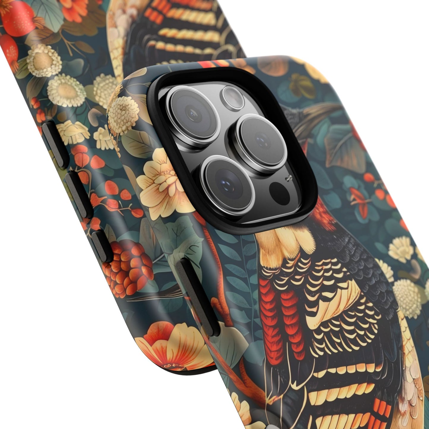 Nature-Inspired Phone Case with Floral Art, Tough Phone Cover, Protective Case, Gift for Nature Lovers, Unique Phone Accessory
