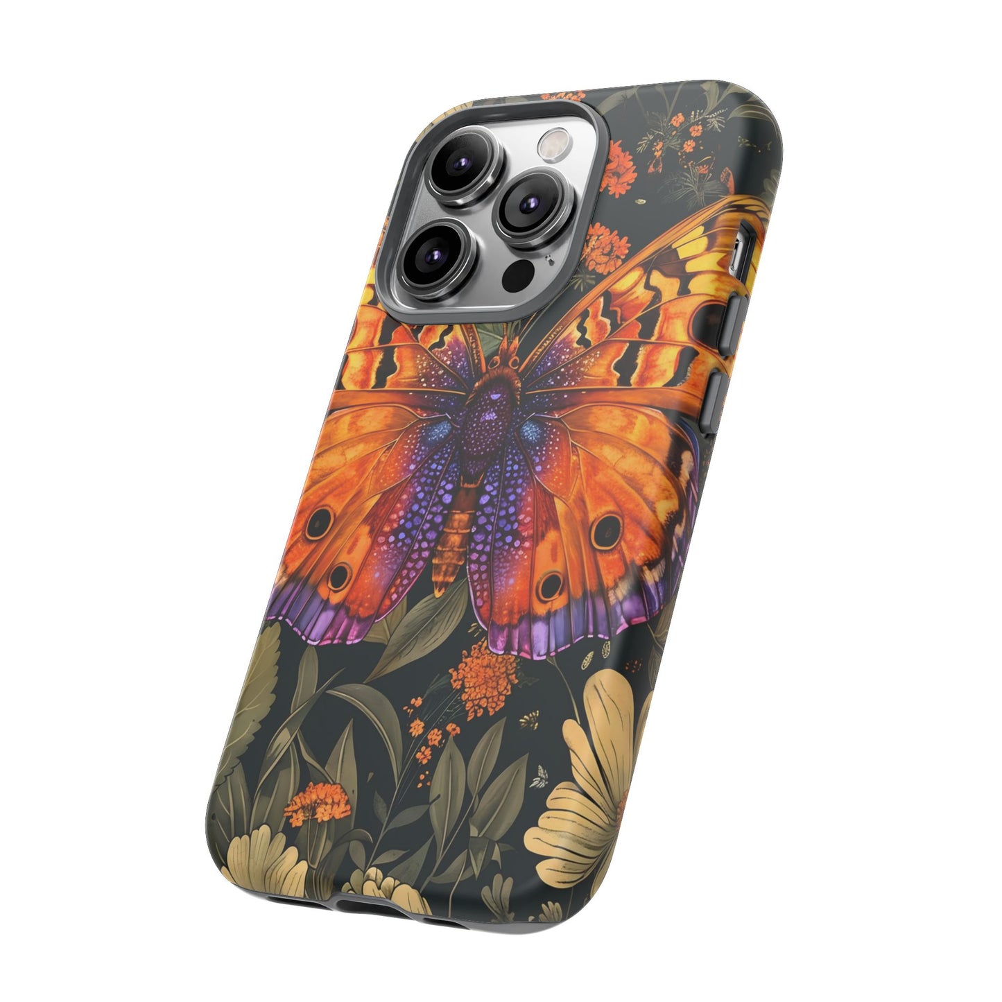 Butterfly Phone Case, Tough Cases for Nature Lovers, Vibrant Floral Design, Gift for Her, Cute Phone Accessories, Butterfly Artwork