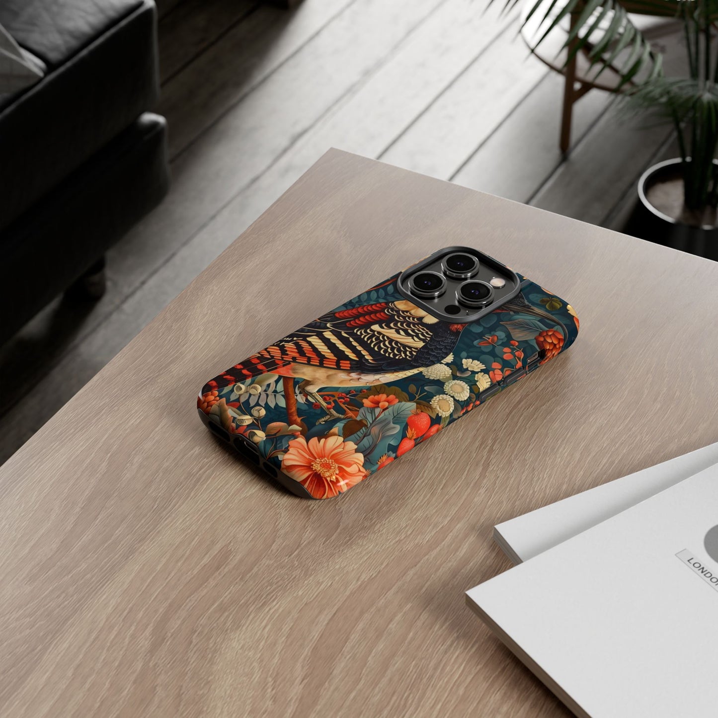 Nature-Inspired Phone Case with Floral Art, Tough Phone Cover, Protective Case, Gift for Nature Lovers, Unique Phone Accessory