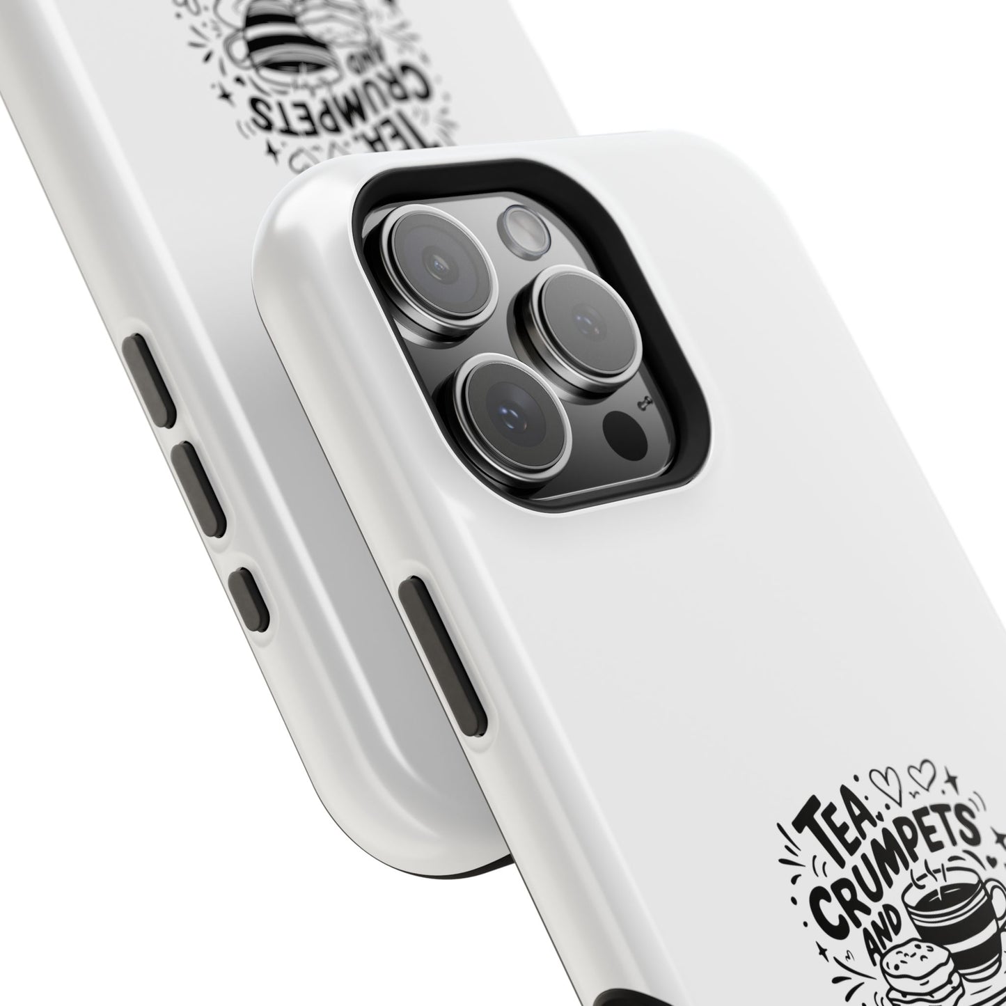 Magnetic Phone Case - Tea Crumpets London Adventures, Gift for Travelers, Cute Phone Cover, Unique Phone Accessory, Fun Design