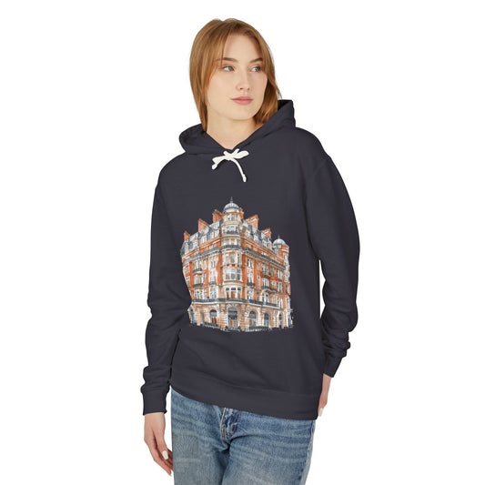 Unisex Lightweight Hooded Sweatshirt - Classic British Architecture - Elegant Historic Building