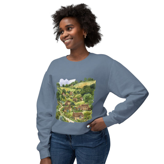 Unisex Lightweight Crewneck Sweatshirt - British Nature - Scenic Landscapes and Natural Beauty