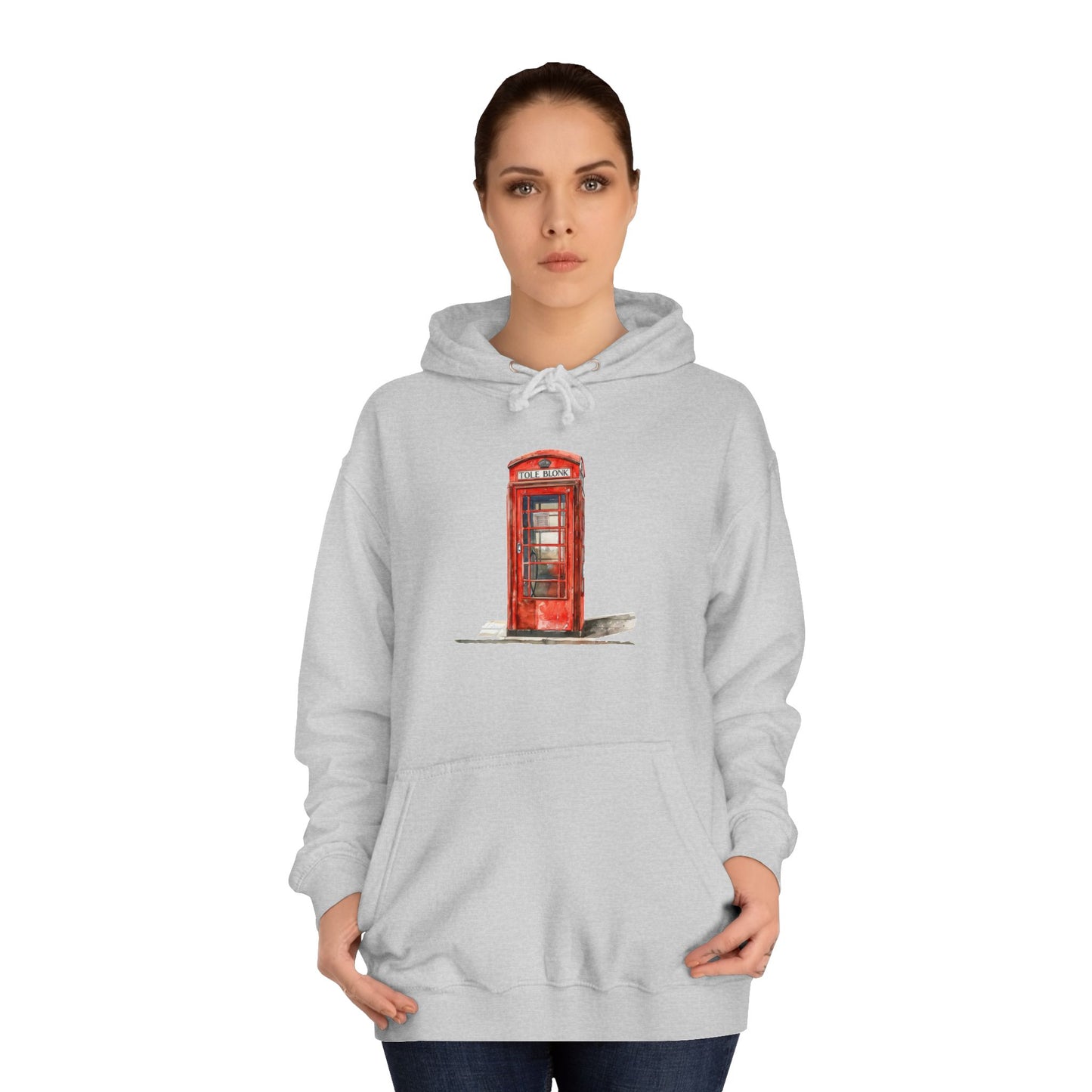 Unisex College Hoodie - Iconic British Public Telephone