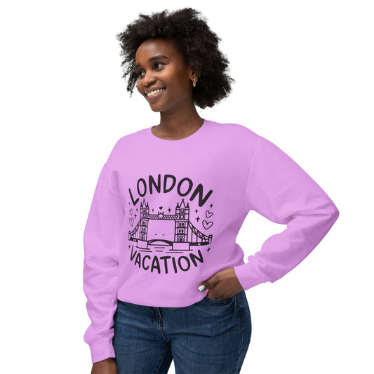 Unisex Lightweight Crewneck Sweatshirt - London's Relaxing Vacation
