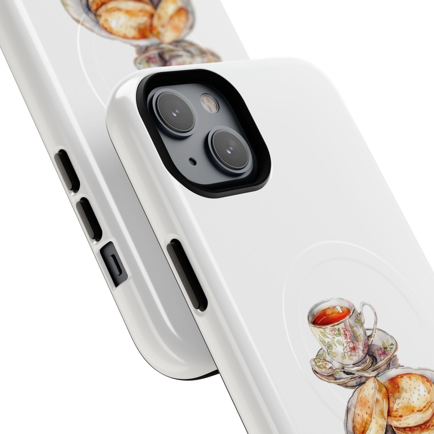 Tough Magnetic Phone Case with Tea and Biscuit Design, Cute Phone Cover, Gift for Tea Lovers, Phone Accessory, Holiday Gift