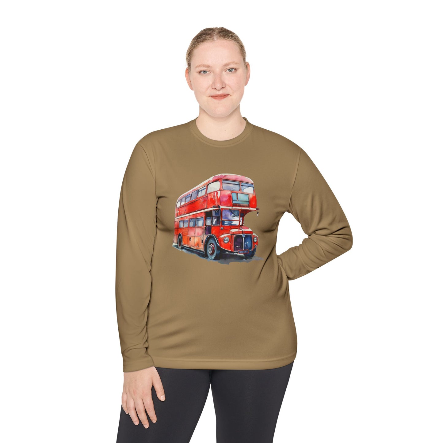 Unisex Lightweight Long Sleeve Tee - Historic London Bus Wall Art