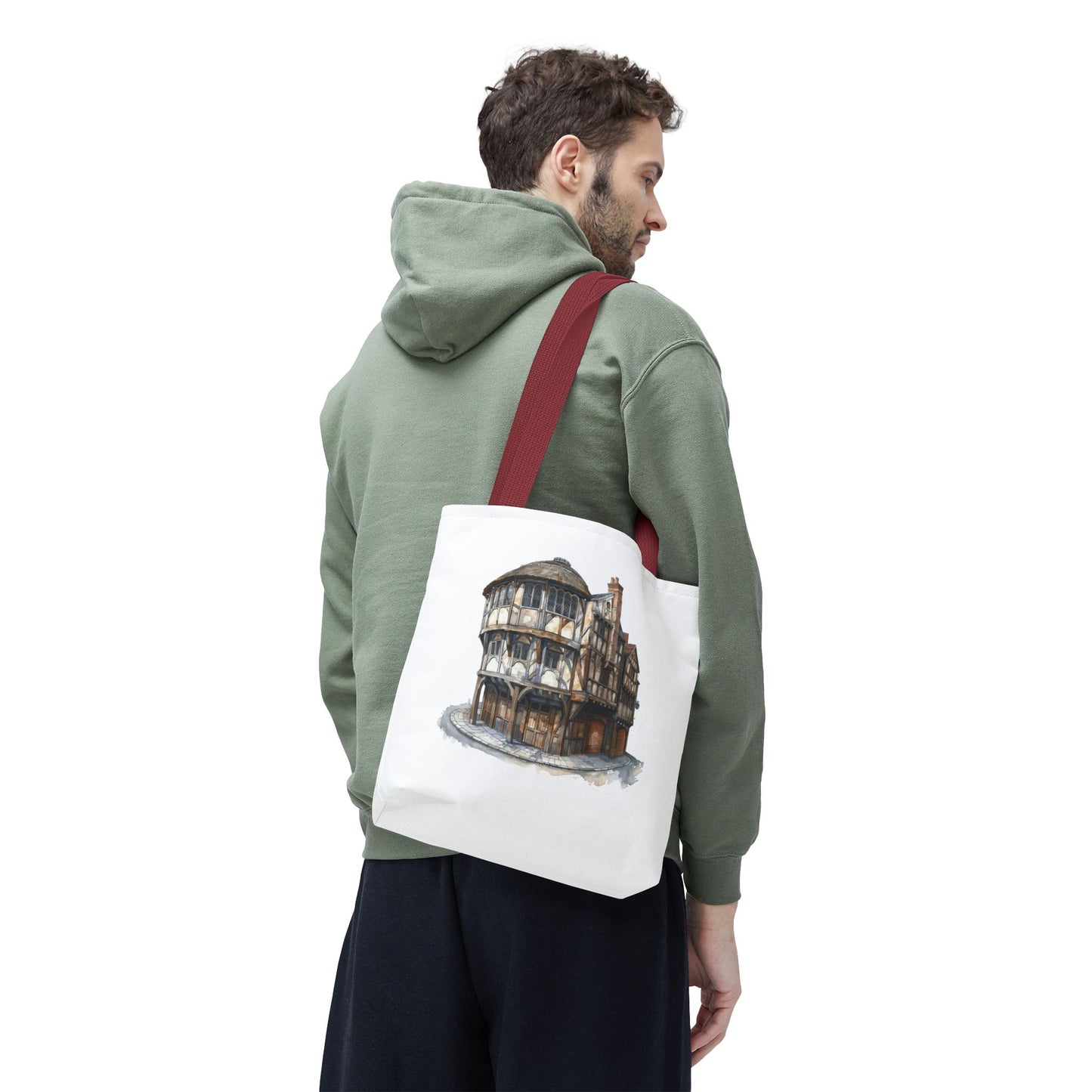 Charming Heritage Tote Bag, Eco-Friendly Tote, Travel Essential Bag, Stylish Shopping Bag, Vintage Architectural Design