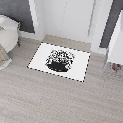 Posh London Tea Floor Mat, Cozy Kitchen Decor, Funny Gift for Tea Lovers, Welcome Mat, Unique Home Accessory