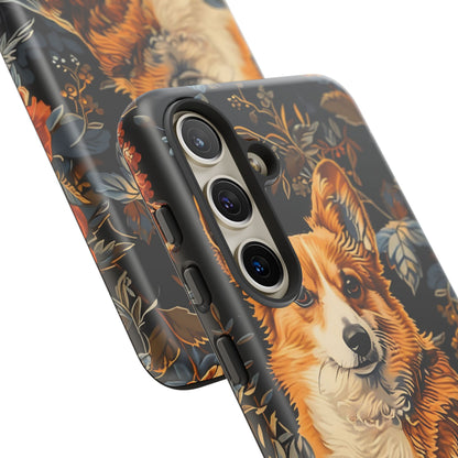Corgi Floral Phone Case - Tough Cases for Dog Lovers, Cute Pet Accessories, Gift for Dog Owners, Floral Design, Personalized Tech Cover
