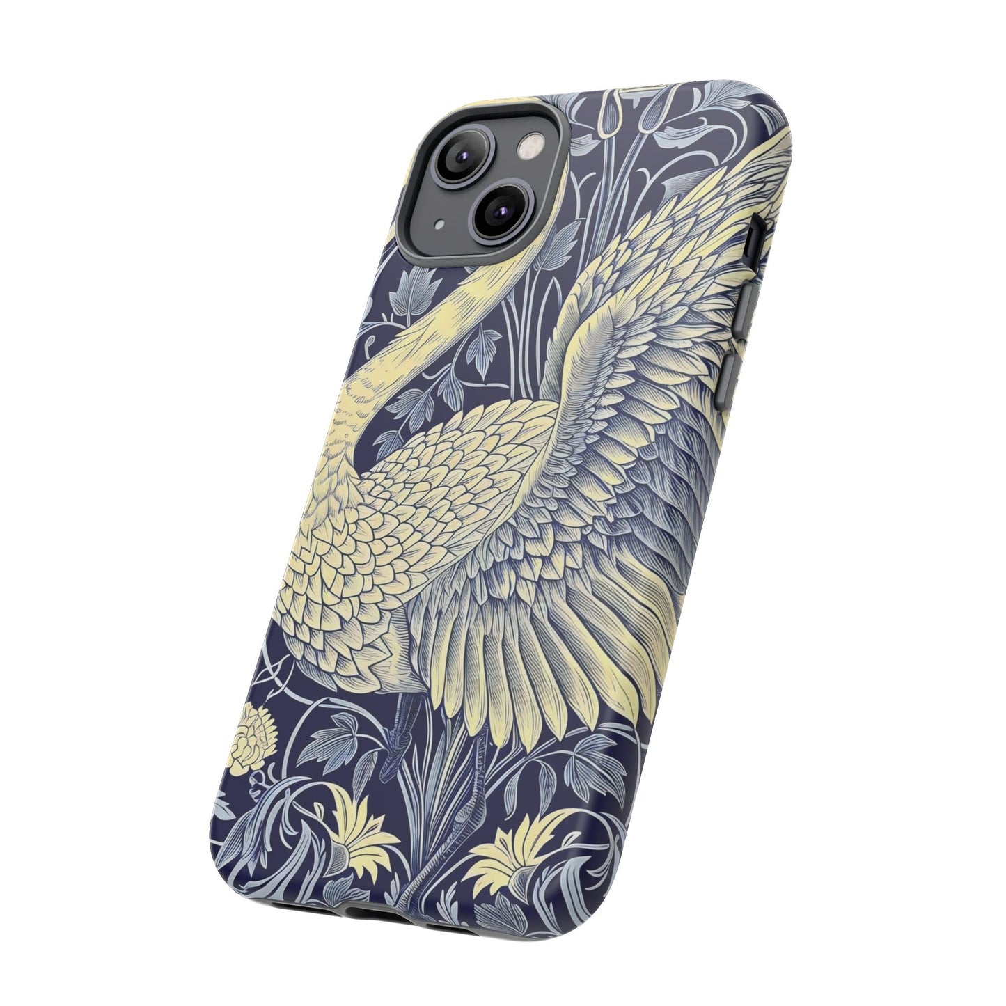 Elegant Swan Phone Case, Floral Design, Tough Cases for Gift, Stylish Protection, Unique Phone Accessory, Modern Floral Art