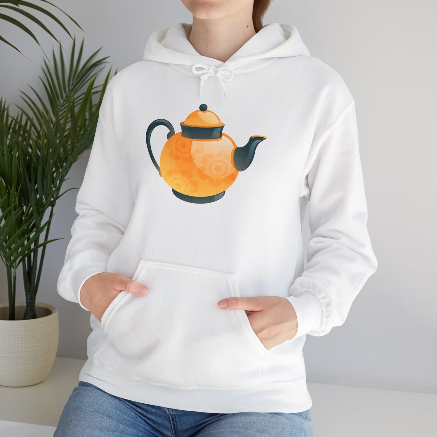 Unisex Heavy Blend™ Hooded Sweatshirt - Classic British Tea Kettle - Timeless Elegance in Tea Time