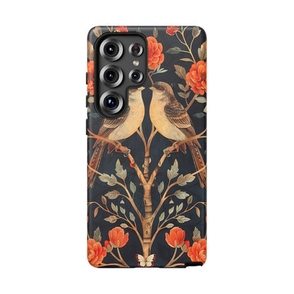 Floral Phone Case – Tough Cases with Bird Design, Unique Gift for Nature Lovers, Stylish Tech Accessory, Phone Cover, Artistic Case