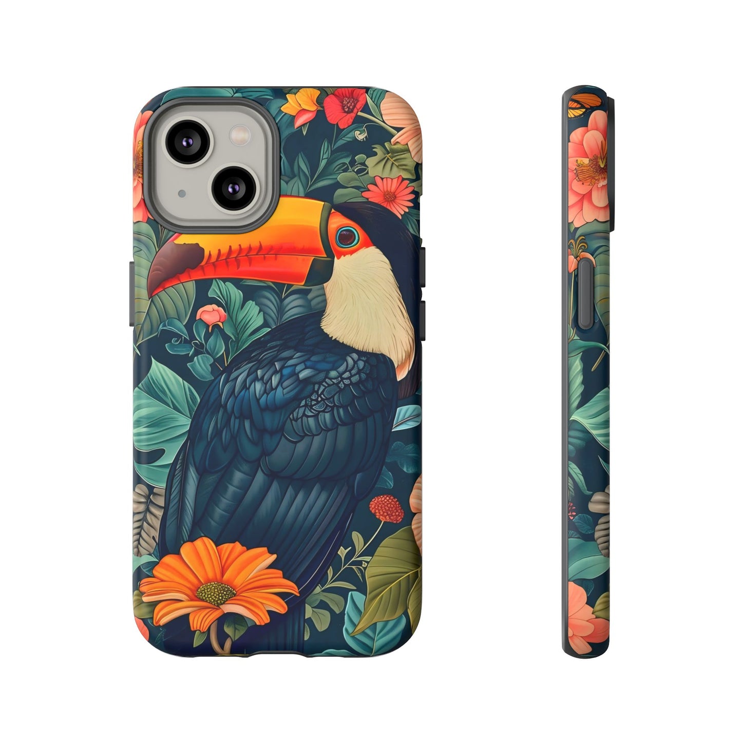 Tropical Toucan Phone Case - Cute Animal Design, Nature Lover Gift, Floral Pattern, Bird Lover Accessory, Summer Vibes