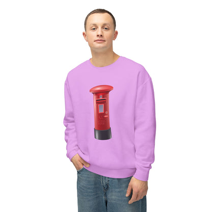 Unisex Lightweight Crewneck Sweatshirt - Classic UK Royal Mailbox